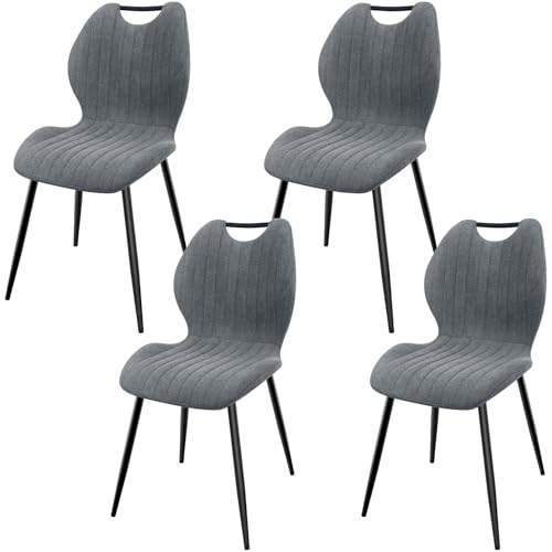 LEWE Esszimmerstühle 4er Set, Küchenstühle Wohnzimmerstuhl Polsterstuhl mit Metallbeine,Stuhl mit Stoff-Rückenlehne, Stühle für Esszimmer Wohnzimmer Küche von LEWE