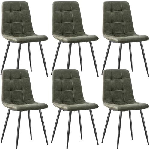 LEWE Esszimmerstühle 6er Set,Technologietuch Gepolsterter Stuhl mit Hohe Rückenlehne, Metallfuß, Küchenstühle, Esstisch Stühle für Esszimmer,Küche & Wohnzimmer von LEWE
