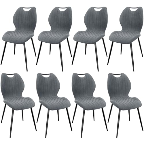 LEWE Esszimmerstühle 8er Set, Küchenstühle Wohnzimmerstuhl Polsterstuhl mit Metallbeine,Stuhl mit Stoff-Rückenlehne, Stühle für Esszimmer Wohnzimmer Küche von LEWE