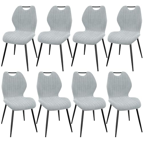 LEWE Esszimmerstühle 8er Set, Küchenstühle Wohnzimmerstuhl Polsterstuhl mit Metallbeine,Stuhl mit Stoff-Rückenlehne, Stühle für Esszimmer Wohnzimmer Küche von LEWE