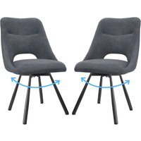LEWE Esszimmerstühle drehbar 2er Set, Automatisch zurückkehrender Sitz, 180° Drehstuhl, Kaschmir-Stoff - Dunkelgrau LEWE Esszimmerstühle drehbar 2er Set, Automatisch zurückkehrender Sitz, 180° Drehstuhl, Kaschmir-Stoff - Dunkelgrau von LEWE