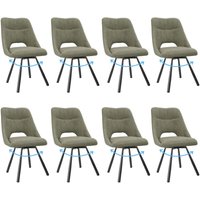 LEWE Esszimmerstühle drehbar 8er Set, Automatisch zurückkehrender Sitz, 180° Drehstuhl, Kaschmir-Stoff - Graugrün LEWE Esszimmerstühle drehbar 8er Set, Automatisch zurückkehrender Sitz, 180° Drehstuhl, Kaschmir-Stoff - Graugrün von LEWE