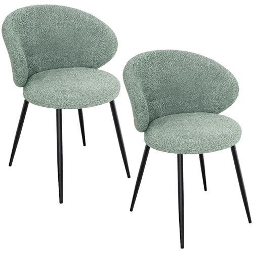 LEWE Esszimmerstuhl mit Beinen Aus Metall, Küchenstuhl Modern 2er Set mit Rückenlehne, Esstisch Stühle, Polsterstuhl für Esszimmer, Küche, Wohnzimmer, Büro, Schminktisch von LEWE