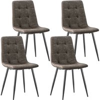 4er Set Esszimmerstühle,Technisches Tuch küchenstühle, Gepolsterter Stuhl mit Metallfuß-Braun 4er Set Esszimmerstühle,Technisches Tuch küchenstühle, Gepolsterter Stuhl mit Metallfuß-Braun von LEWE