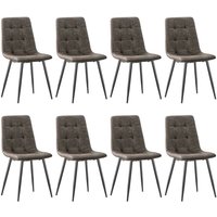 Lewe - 8er Set Esszimmerstühle,Technisches Tuch küchenstühle, Gepolsterter Stuhl mit Metallfuß-Braun Lewe - 8er Set Esszimmerstühle,Technisches Tuch küchenstühle, Gepolsterter Stuhl mit Metallfuß-Braun von LEWE
