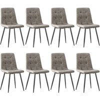 Lewe - 8er Set Esszimmerstühle,Technisches Tuch küchenstühle, Gepolsterter Stuhl mit Metallfuß-Taupe Lewe - 8er Set Esszimmerstühle,Technisches Tuch küchenstühle, Gepolsterter Stuhl mit Metallfuß-Taupe von LEWE