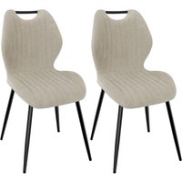 Esszimmerstühle 2er Set, Küchenstühle, Polsterstühle, Wohnzimmerstühle mit Stoff-Rückenlehne und Metallbeinen - Khaki - Lewe Esszimmerstühle 2er Set, Küchenstühle, Polsterstühle, Wohnzimmerstühle mit Stoff-Rückenlehne und Metallbeinen - Khaki - Lewe von LEWE