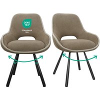 Lewe - Esszimmerstühle 2er Set,180° Drehstuhl,Stühle Esszimmer mit Armlehnen Rückenlehne, Esszimmer Wohnzimmer Stuhl, Braun Lewe - Esszimmerstühle 2er Set,180° Drehstuhl,Stühle Esszimmer mit Armlehnen Rückenlehne, Esszimmer Wohnzimmer Stuhl, Braun von LEWE
