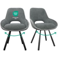 Lewe - Esszimmerstühle 2er Set,180° Drehstuhl,Stühle Esszimmer mit Armlehnen Rückenlehne, Esszimmer Wohnzimmer Stuhl, Grau Lewe - Esszimmerstühle 2er Set,180° Drehstuhl,Stühle Esszimmer mit Armlehnen Rückenlehne, Esszimmer Wohnzimmer Stuhl, Grau von LEWE