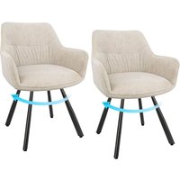 Lewe - Esszimmerstühle 2er Set Drehbar, Armlehnstuhl drehbar 180°, Küchenstühle mit Metallbeine, Khaki Lewe - Esszimmerstühle 2er Set Drehbar, Armlehnstuhl drehbar 180°, Küchenstühle mit Metallbeine, Khaki von LEWE