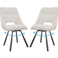 Esszimmerstühle drehbar 2er Set, Automatisch zurückkehrender Sitz, 180° Drehstuhl, Kaschmir-Stoff - Beige - Lewe Esszimmerstühle drehbar 2er Set, Automatisch zurückkehrender Sitz, 180° Drehstuhl, Kaschmir-Stoff - Beige - Lewe von LEWE