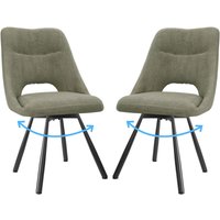 Esszimmerstühle drehbar 2er Set, Automatisch zurückkehrender Sitz, 180° Drehstuhl, Kaschmir-Stoff - Graugrün - Lewe Esszimmerstühle drehbar 2er Set, Automatisch zurückkehrender Sitz, 180° Drehstuhl, Kaschmir-Stoff - Graugrün - Lewe von LEWE
