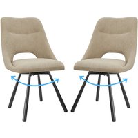 Esszimmerstühle drehbar 2er Set, Automatisch zurückkehrender Sitz, 180° Drehstuhl, Kaschmir-Stoff - Khaki - Lewe Esszimmerstühle drehbar 2er Set, Automatisch zurückkehrender Sitz, 180° Drehstuhl, Kaschmir-Stoff - Khaki - Lewe von LEWE