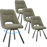 Esszimmerstühle drehbar 4er Set, Automatisch zurückkehrender Sitz, 180° Drehstuhl, Kaschmir-Stoff - Graugrün - Lewe Esszimmerstühle drehbar 4er Set, Automatisch zurückkehrender Sitz, 180° Drehstuhl, Kaschmir-Stoff - Graugrün - Lewe von LEWE
