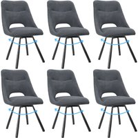 Esszimmerstühle drehbar 6er Set, Automatisch zurückkehrender Sitz, 180° Drehstuhl, Kaschmir-Stoff - Dunkelgrau - Lewe Esszimmerstühle drehbar 6er Set, Automatisch zurückkehrender Sitz, 180° Drehstuhl, Kaschmir-Stoff - Dunkelgrau - Lewe von LEWE