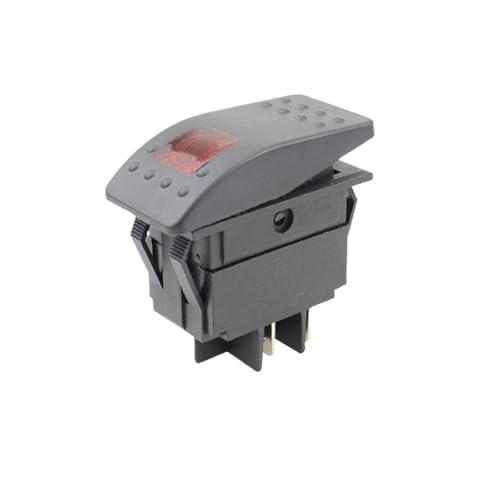 1PC Auto/Marine 12V 220V licht SCHALTER 4pin wippschalter auf-off(Red,12V) von LEWLUIRZA