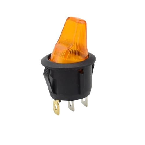5 STÜCKE Wippschalter mit 12 V Leuchtlampe(Orange) von LEWLUIRZA