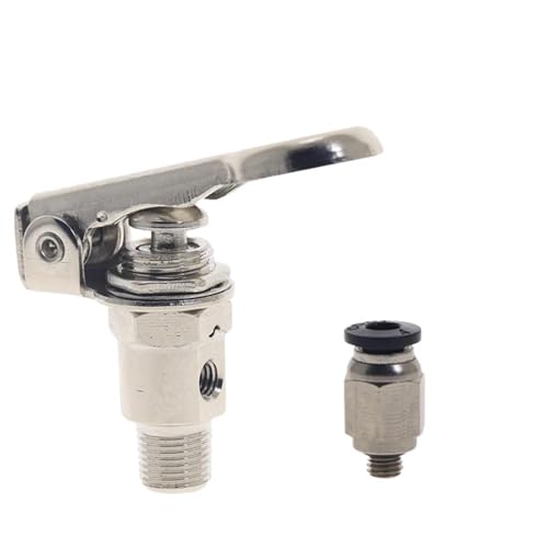 Luftpneumatisches mechanisches Ventil TAC-3P Auslassventil, 2 Positionen, 3-Wege-M5-Innengewinde, 1/8-Zoll-Knopfgriff-Umschaltventil mit Anschluss(With 4mm Fitting) von LEWLUIRZA