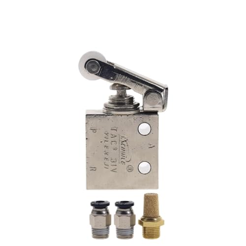 Mechanisches Ventil TAC2-31V, 1/8 Zoll Innengewinde, Auslassventil, 2 Positionen, 3-Wege-Rollenhebel, pneumatischer Ventilschalter mit Anschluss(With 4mm Fittings) von LEWLUIRZA