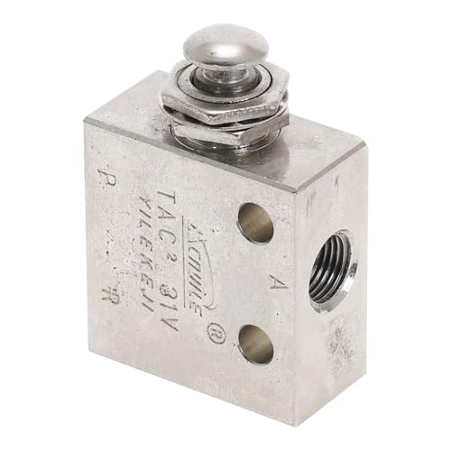 Mechanisches Ventil TAC2-31V Auslassventil, 2 Positionen, 3-Wege-Luft, pneumatischer Ventilschalter, 1/8 Zoll PT Druckknopfschalterventil mit Anschluss(Only Valve) von LEWLUIRZA