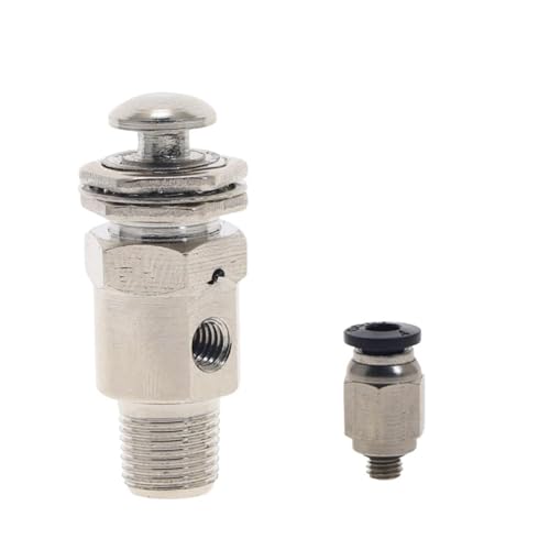 TAC-3P Luftpneumatisches mechanisches Ventil Auslassventil 2 Positionen 3 Wege M5 Innengewinde 1/8" Außengewinde Knopfschalterventile mit Anschluss(With 4mm Fitting) von LEWLUIRZA