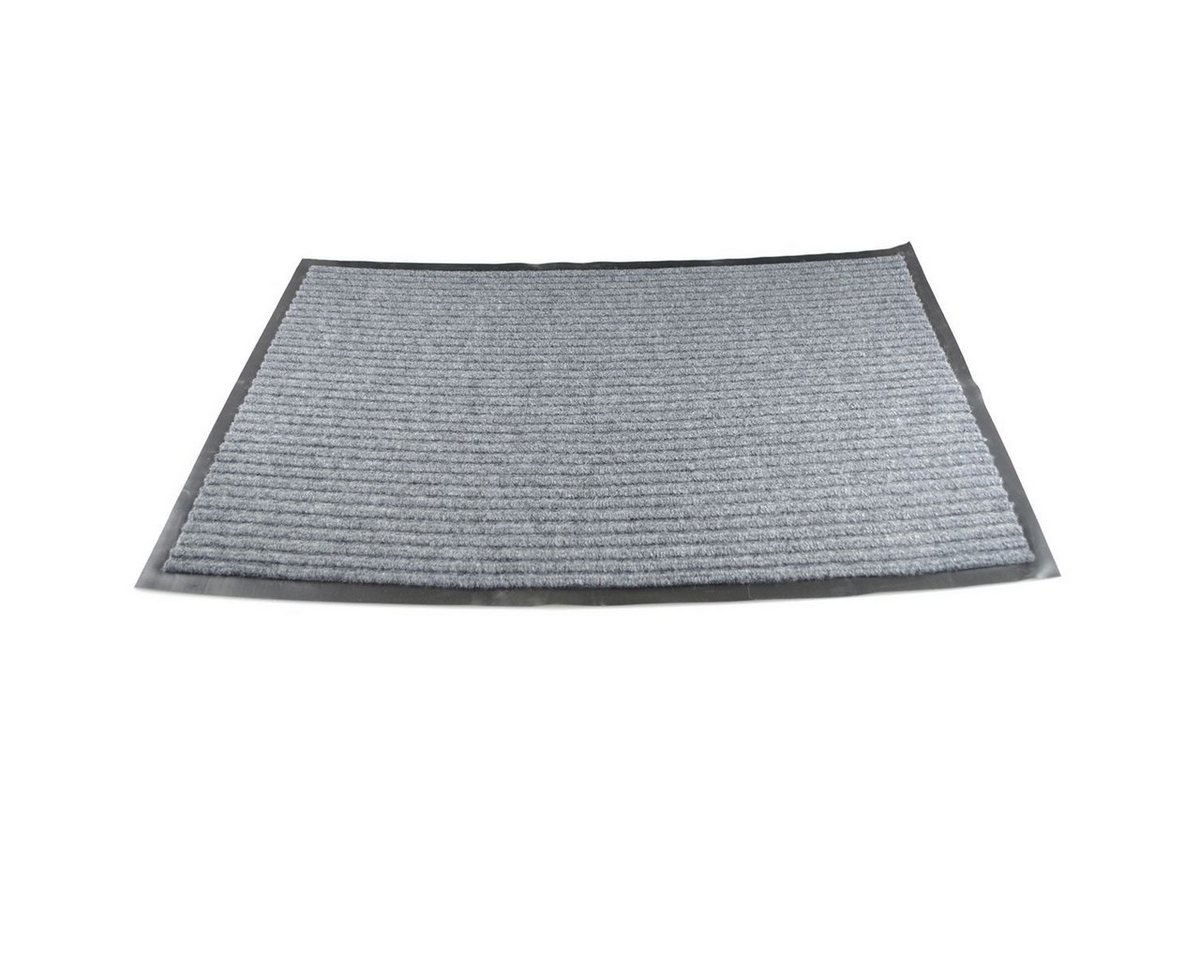 Fußmatte Schmutzfangmatte ca. 120 x 80 cm gummierte Textil/PVC Türmatte in Grau, LEX, rutschhemmende Unterseite von LEX