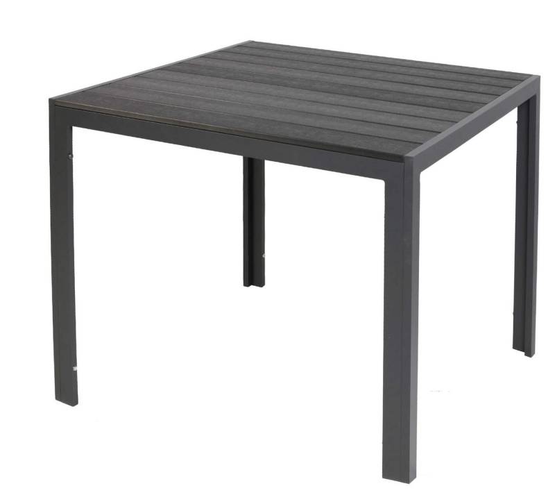 LEX Gartentisch Gartentisch Comfort 80 x 80 cm mit Nonwood Platte Gestell Aluminium von LEX