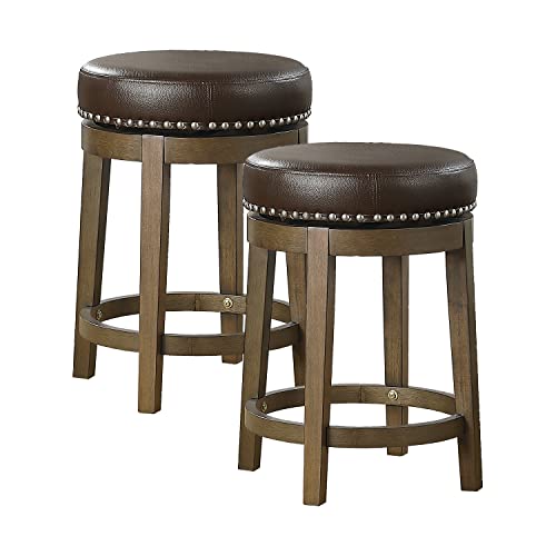 Lexicon Drehbarer Hocker mit Thekenhöhe, 61 cm, Braun, 2 Stück Lexicon Drehbarer Hocker mit Thekenhöhe, 61 cm, Braun, 2 Stück von LEXICON