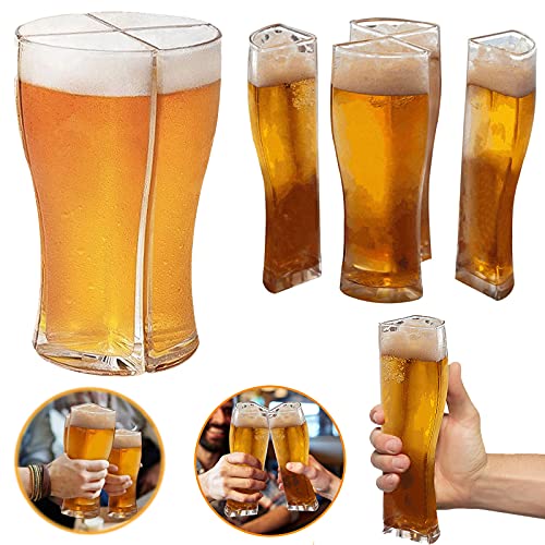 2 Stück Biergläse Acryl Bierkrug Bierglas Personalisiert Partybedarf Männergeschenke Biergläser set 2 Sätze Biergläser ideal für den Sommer, für Home Dining, Bar,Party Entertainment(Transparent) von LEXISONG-Zgr