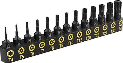 LEXIVON Torx Bit set 13-teiliges T4, T5, T6, T7, T8, T9, T10, T15, T20, T25, T27, T30, T40, Tamper Resistant bitsatz, für bosch, makita, milwaukee, und andere Bohrer (LX-301) von LEXIVON