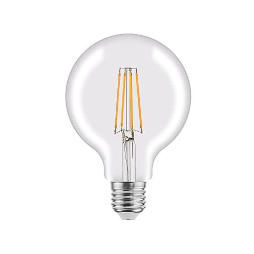 LEXMAN - LED Globe Glühbirne mit Filament - Ø95 mm - E27-1055 Lm - 7,8W entspricht 75W - 2700k - Warmweiß von LEXMAN