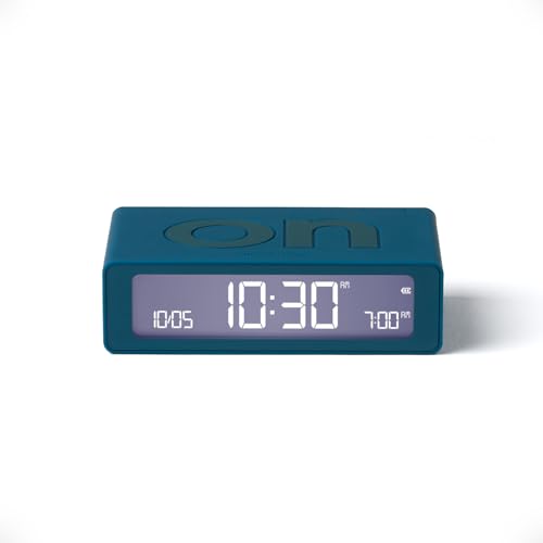 LEXON Flip Mini Reisewecker, digitaler LED-Wecker mit On/Off-Funktion, Einstellbarer Helligkeit, wiederaufladbar und berührungsempfindlich, ideal als Nachttisch-Wecker - Ente Blau von LEXON