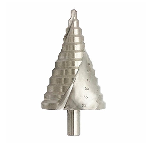 LEXPON Profi Stufenbohrer Spiralnut HSS Kegelbohrer HSS-Stufenbohrer Schälbohrer mit Box Konusbohrer Metallbohrer Blechbohrer 6-60mm von LEXPON