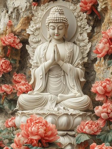 Blume Diamond Painting Erwachsene Kinder, Zen Diamant Painting Bilder Set, 5D Vollbohrer Kristall Stickerei Kreuzstich Basteln Erwachsene Anfänger Home Wand Deko Wohnzimmer Geschenke 30x40cm 7f-163 von LEYAUPGO