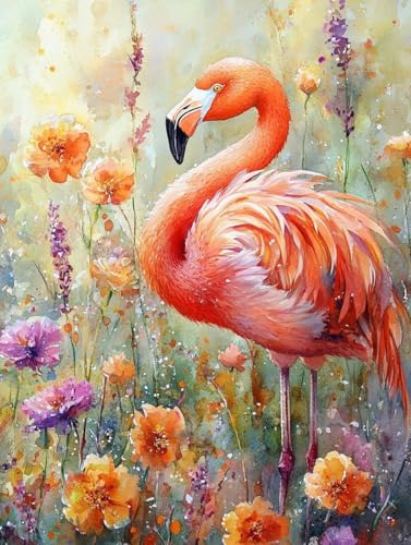 Blume Diamond Painting Vogel Diamond Painting Erwachsene Kinder DIY 5D Vollbohrer Mosaikherstellung Stickerei Kreuzstich Diamanten Malerei Anfänger, Zimmer Deko Wohnzimmer Geschenke 70x95cm e7-219 von LEYAUPGO