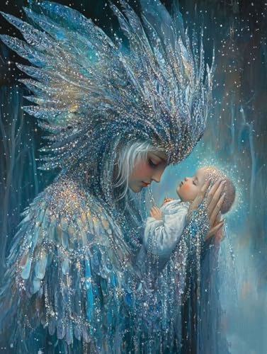 Engel Diamond Painting Erwachsene Kinder, Kind Diamant Painting Bilder Set, 5D Vollbohrer Kristall Stickerei Kreuzstich Basteln Erwachsene Anfänger Home Wand Deko Wohnzimmer Geschenke 50x70cm 7p-737 von LEYAUPGO