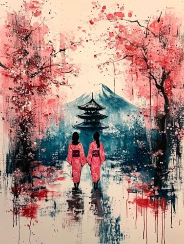 Japanische Frauen Diamond Painting Erwachsene Kinder, Landschaft Diamant Painting Bilder, 5D Vollbohrer Kristall Stickerei Kreuzstich Basteln Erwachsene für Home Wand Deko Wohnzimmer 40x50cm 7x-53F Japanische Frauen Diamond Painting Erwachsene Kinder, Landschaft Diamant Painting Bilder, 5D Vollbohrer Kristall Stickerei Kreuzstich Basteln Erwachsene für Home Wand Deko Wohnzimmer 40x50cm 7x-53F von LEYAUPGO