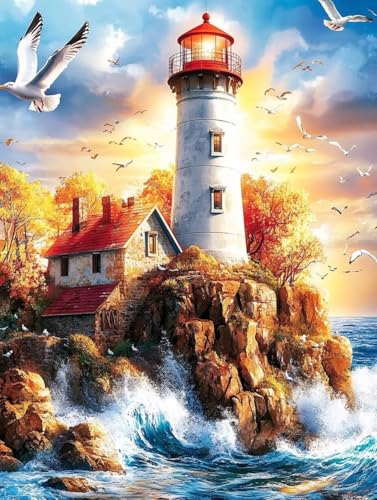 Meer Diamond Painting Leuchtturm Diamond Painting Erwachsene Kinder DIY 5D Vollbohrer Mosaikherstellung Stickerei Kreuzstich Diamanten Malerei Anfänger, Zimmer Deko Wohnzimmer Geschenke 60x80cm h7-448 Meer Diamond Painting Leuchtturm Diamond Painting Erwachsene Kinder DIY 5D Vollbohrer Mosaikherstellung Stickerei Kreuzstich Diamanten Malerei Anfänger, Zimmer Deko Wohnzimmer Geschenke 60x80cm h7-448 von LEYAUPGO
