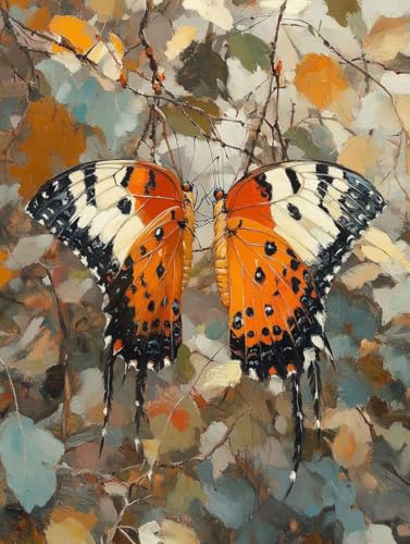 Tier Diamond Painting Schmetterling Diamond Painting Erwachsene Kinder DIY Vollbohrer Mosaikherstellung Stickerei Kreuzstich Diamanten Malerei Anfänger, Zimmer Deko Wohnzimmer Geschenke 40x50cm h7-23A von LEYAUPGO