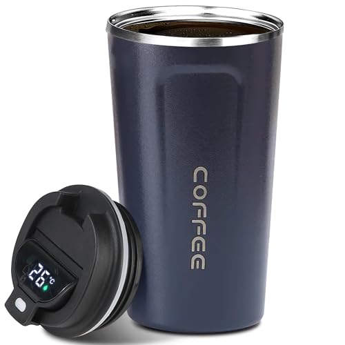 LEYF Thermobecher 510ml Edelstahl, Kaffeebecher to go, Temperaturanzeige, Intelligente Kaffeetasse, isolierter Thermobecher, Leicht tragbar und reisetauglich, Thermosbecher LEYF Thermobecher 510ml Edelstahl, Kaffeebecher to go, Temperaturanzeige, Intelligente Kaffeetasse, isolierter Thermobecher, Leicht tragbar und reisetauglich, Thermosbecher von LEYF