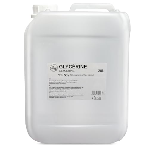 Leyf 20L Glycerin E422, Perfekt für DIY, Pharmaqualität 99,5% Reinheit, Lebensmittelqualität, Raw Material VG, Rein, Vegan, Ph. Eur/USP, 20000 ml von LEYF