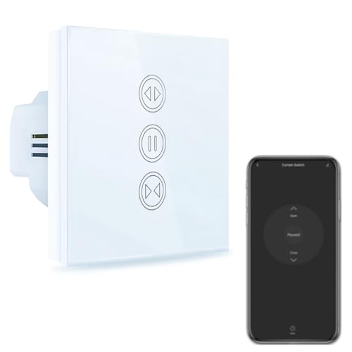 Leyf Intelligente WLAN Vorhangschalter, Rolladenschalter, Kompatibel mit Alexa & Google Home, Tuya/Smart Life App, Sprachgesteuerter Heimmotor, Weiß Leyf Intelligente WLAN Vorhangschalter, Rolladenschalter, Kompatibel mit Alexa & Google Home, Tuya/Smart Life App, Sprachgesteuerter Heimmotor, Weiß von LEYF