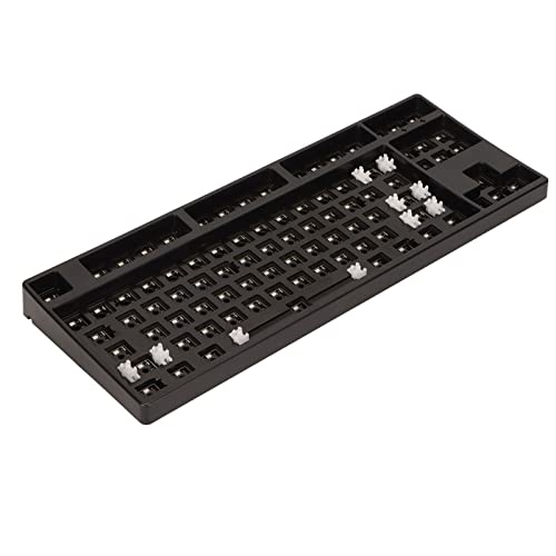 LEYT Modulare Mechanische Tastatur, 3000 MAh Batterieschalter Hot Swap 87 Tasten Mechanische Tastatur DIY Kit 87 TKL-Tasten für Heimwerker (Schwarz) von LEYT