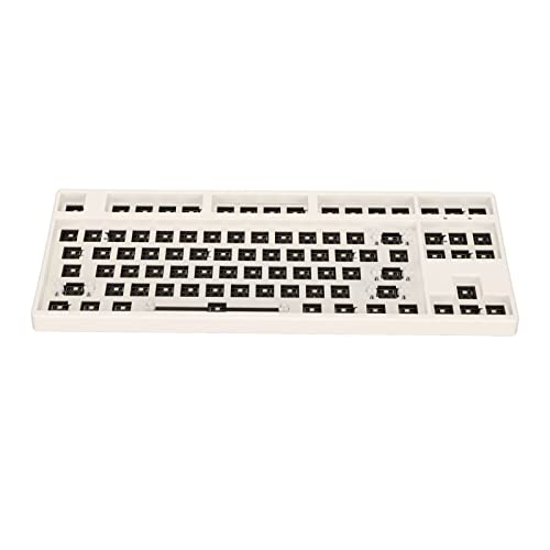LEYT Modulare Mechanische Tastatur, 3000 MAh Batterieschalter Hot Swap 87 Tasten Mechanische Tastatur DIY Kit 87 TKL-Tasten für Heimwerker (Weiß) von LEYT