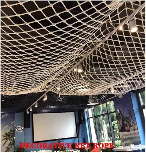 LEYWHEF Fishing Net Decor Suspended Ceiling Decorative Net Retro Bar Net Hammock Swing Balcony Railing Safety Net(4x10m) von LEYWHEF