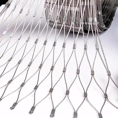 LEYWHEF Hardware Cloth Stainless Steel 304 Mesh, with 10x10cm Mesh, Reusable & Stainless Steel 304 Wire Rope(1.5x15m) von LEYWHEF