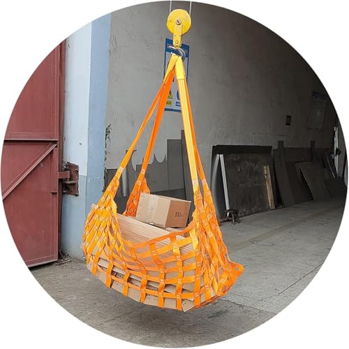 LEYWHEF Lifting Net Straps- Strong Load 0.3-3.5Ton Handling Straps, Heavy Duty Polyester Bungee Net for Construction Rigging Moving Towing Safety(4x4m-load2.5ton) von LEYWHEF