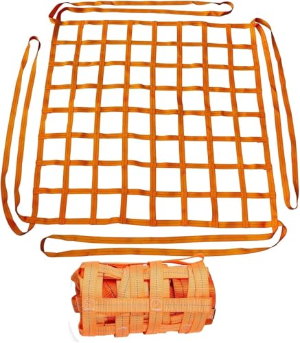 LEYWHEF Safety Lifting Net Straps, Tear Resistance Flat Nylon Sling Hoisting Net, Heavy Duty 15cm Square Mesh(1.5x1.5m-load500kg) von LEYWHEF