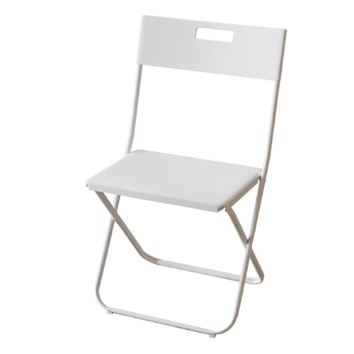 LEYWHEF Tragbarer Sitz aus Polykunststoff mit Eisenrahmen, Faltbare Stühle mit Rückenlehne, 2er-Set.(White) von LEYWHEF