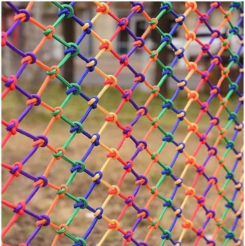 LEYWHEF Universal Kids Safety Net,Rope Net Children Outdoor Climbing Net, Balcony Stairs Garden Protection Net Ceiling Hanging Bridge(4x8m (13X26FT)) von LEYWHEF